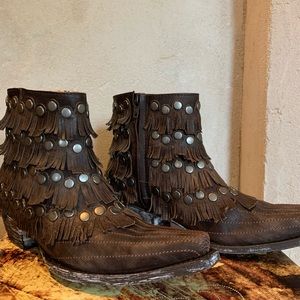 Old Gringo Medusa Fringed Booties NEW